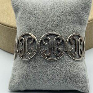 Stylish vintage Silver H Monogram cuff Bracelet